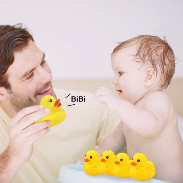 Badleksaker Gul gummianka Mini Squeaky Duck Baby Shower Beach