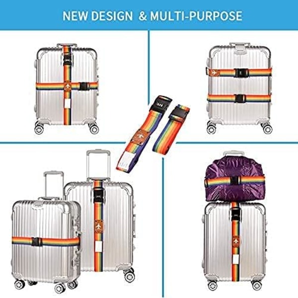 4 pakke kuffertstropper, justerbare kuffertstropper, bælter, rejser