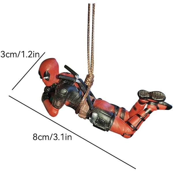 (hängande rep) Deadpool bilaccessoarer, bilbackspegelhängen, intressanta bilinredningstillbehör, lämpliga för kontor h