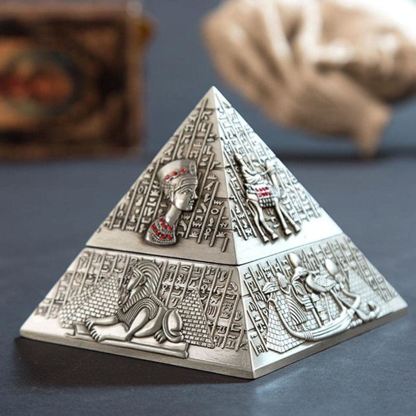 Vindtät askfat i vintage , med lock Pyramid Design Bordsskiva