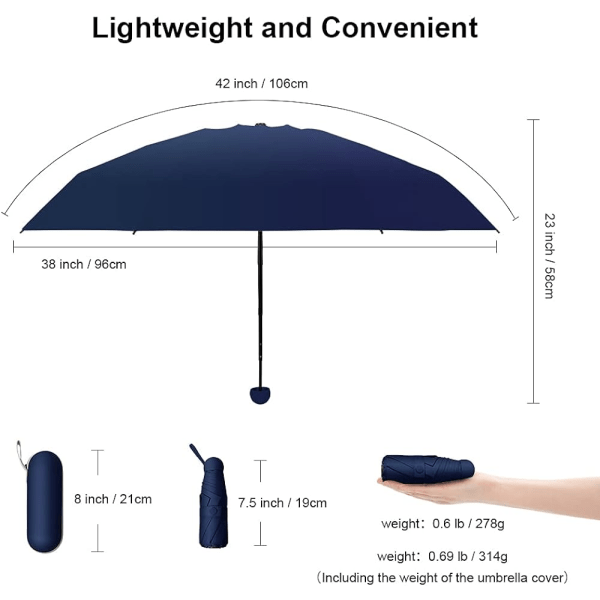 Minituulenpitävä taitettava matkasateenvarjo, aurinko- ja sateenvarjot, P