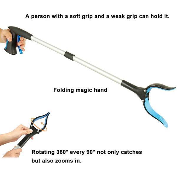 Upphämtningsverktyg, 81 cm Grabber för Äldre, Extra Lång, Lätt och