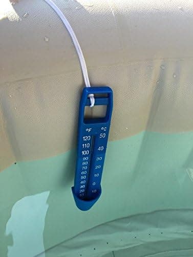 Stor pooltermometer med reb, indbygget lomme og splinterfri