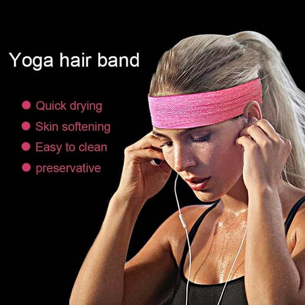 Yoga bomullshodebånd, elastisk hodebånd for sport, pilates, fitn