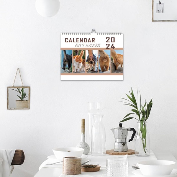 2024 Kattbollskalender, Ny Rolig 2024 Väggkalender, 2024 Gag Gi