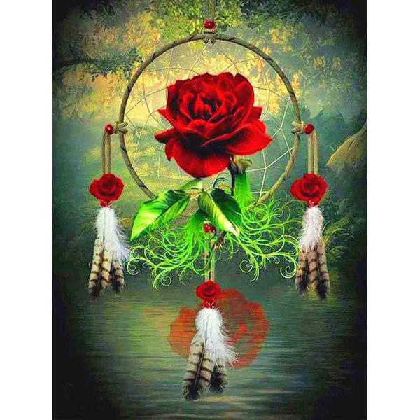 30 x 40 cm, The red rose Diamond Painting Embroidery Diamond Pain