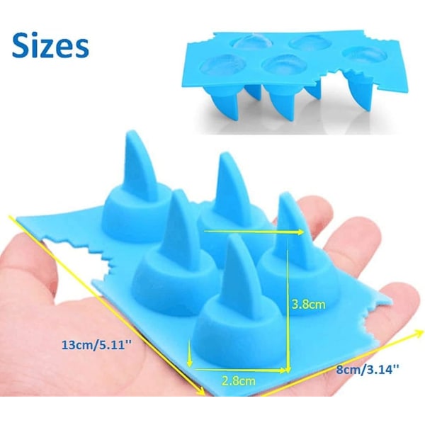 Isterningbakke/Isterningform i form af en blå hajvinge el