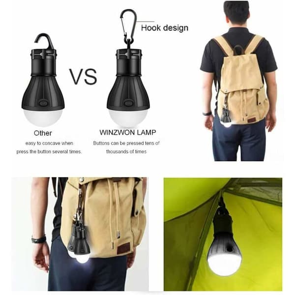 Campinglampe, LED Campinglygte, Bærbar Teltelygte Pære Sæt