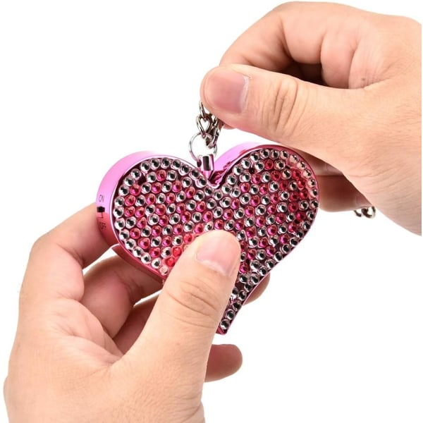 Porte-clés d'alarme personal Love 130db, rosa diamant, porte-c