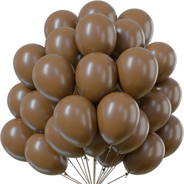 20st enfärgade ballonger (chokladfärg), uppblåsbara ballonger