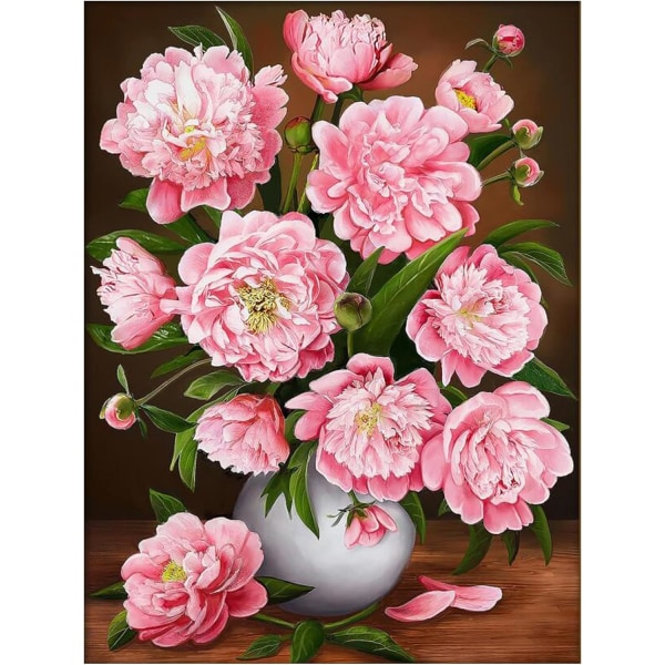 Pink Flower Diamond painting -maalaussarja aikuisille (30x40 cm) 5D tee-se-itse -kierros