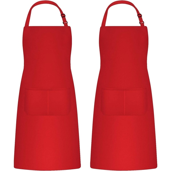 2-pack justerbart kockförkläde med fickor Svart förkläde Drip Resist