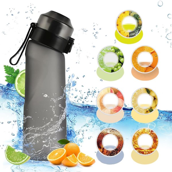 Svart Air Vattenflaska med Smak Pod 650ML Smak Vattenflaska Startset Frukt Doft Vatten C