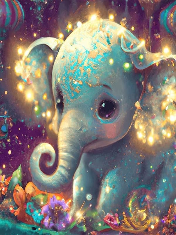 30x40cm, 5D Diamantmaleri Kit Elefant rhinestone broderi c
