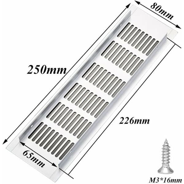 2 stk rektangulær ventilasjonsrist, aluminiumsventilasjon
