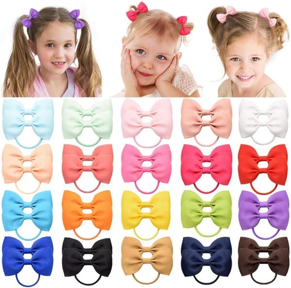 40 stk 2,75\" babyjenter hårbånd sløyfe grosgrain bånd elastisk