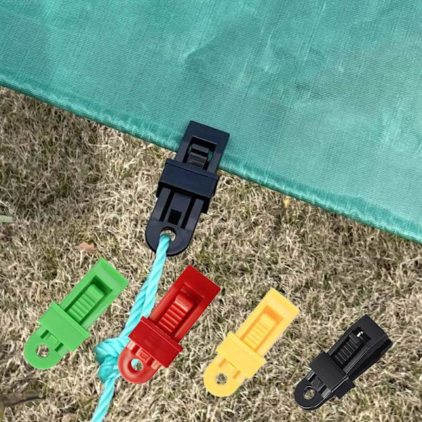 6 st Tält Tarp Klämmor Låsande Markis Klämma Snap Hängare Överlevnad