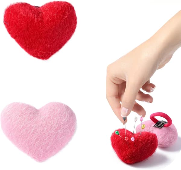 Set med 2 (Rosa och Röd) Armbandsnålkuddar med Elastisk Band