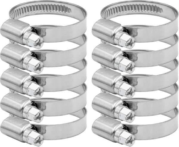 Slangeklemme i rustfritt stål diameter 21-44mm 20 stk