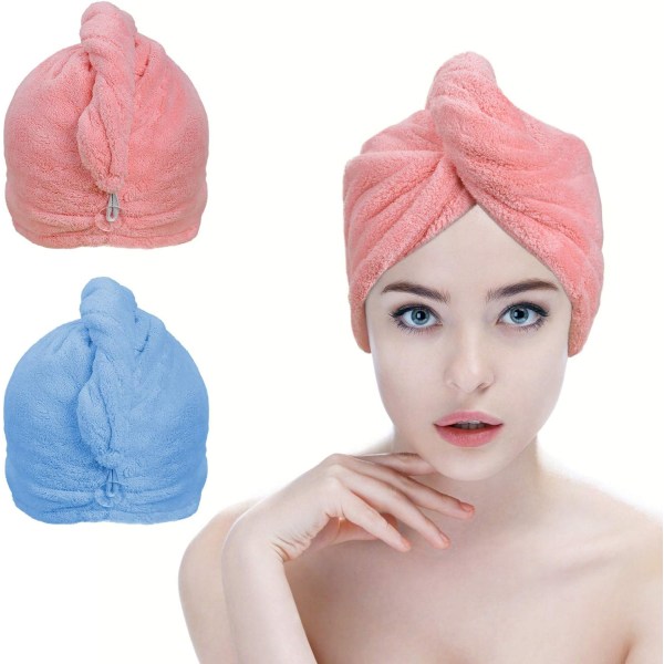 Hårhåndklæde, Superabsorberende Microfiber Hårhåndklæde Turban med But