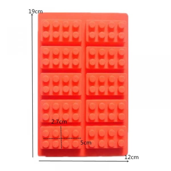 3 stk. Is-/Sjokolade-/Geleform - Byggekloss Silikonform