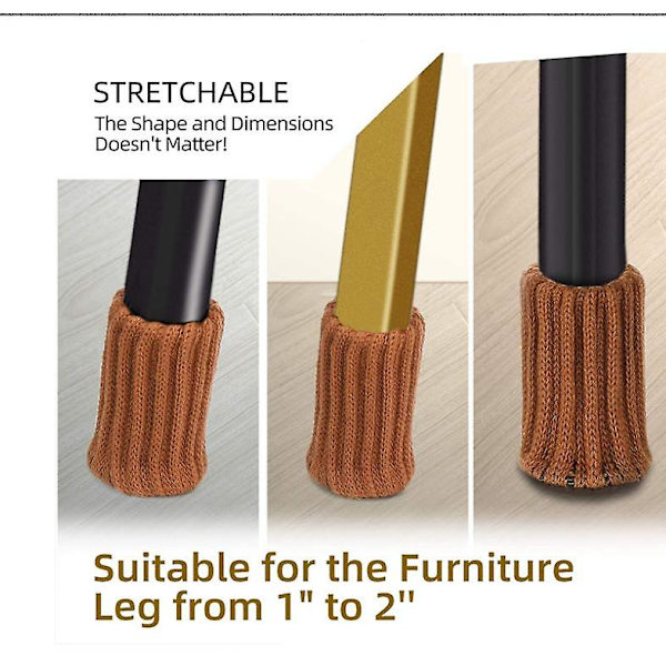 16-pack möbelsockor i stickad design för stolsben