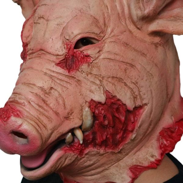 Halloweenmask, Skräck Gris Över Huvudet Djurmask Latex Grismask Hal