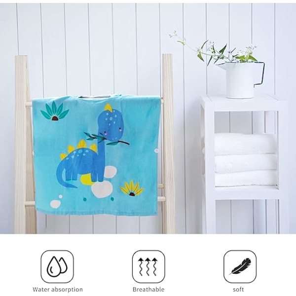 Håndklæde med hætte til børn-dinosaur-60×60 cm, strandhåndklæde, absorberende hætte