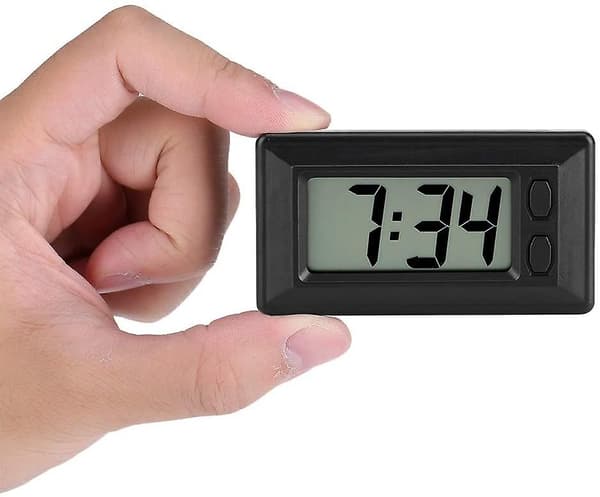 LCD Digital Klocka - Ultratunn Elektronisk Klocka för Bil