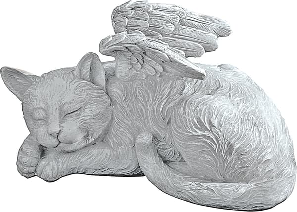 Katt Kjæledyr Engel Æresstatue Gravstein, 12*6.5*6.5cm, polyresin,