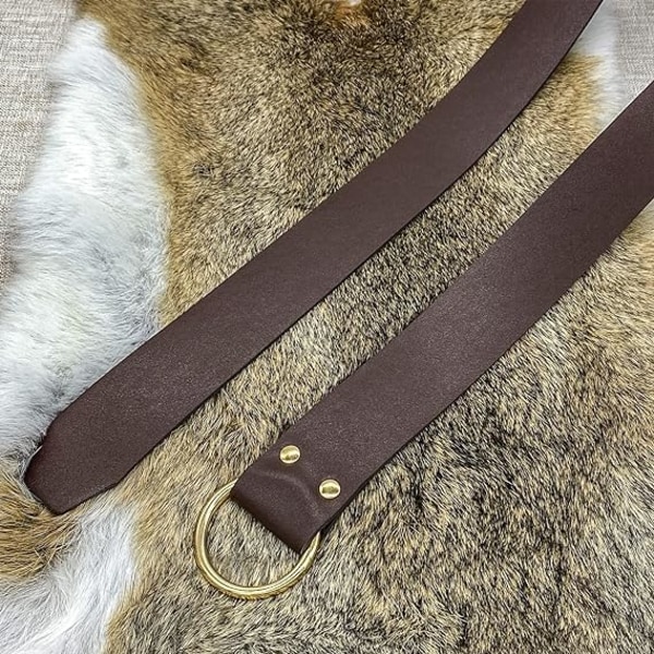 Medeltida PU-läderbälte, Retro Renässans Nitarbälte, för LARP,