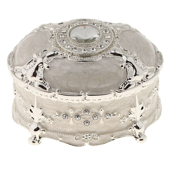 Kreativ diamant smykkeskrin Metal Oval smykkeæske 8,5*6*6 cm B