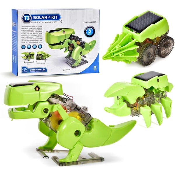 Dinosaur 3 i 1 Solar Robot Legetøj Videnskabssæt Børn Alder 8 9 10 11