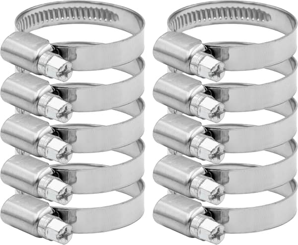 Slangeklemme i rustfritt stål diameter 33-57mm 10 stk