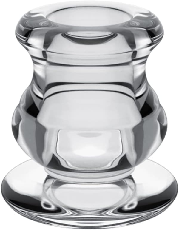 Sett med 6 stilkede lysestaker, stilkede lysestaker i glass, ka