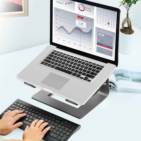 Grå Desktop Laptop Stand, Aluminium Laptop Stand Bærbar Computer Stand