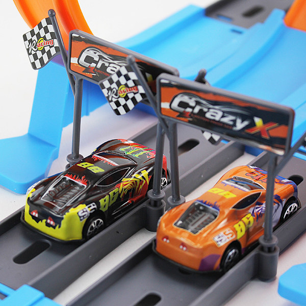 Barnmonterad rälsats Racing Track Catapult Racing Car Toy för pojkar Barnpresenter Ny modell 40 st eller