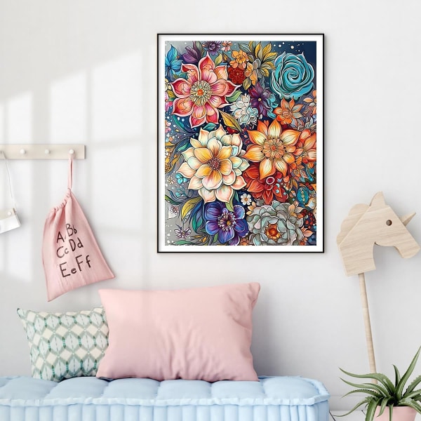 5D diamond painting aikuisille 30x40cm - Flowers Diamond Art