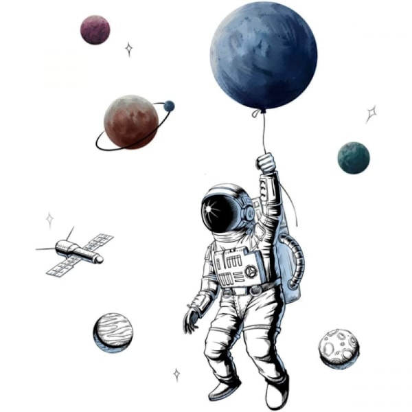 Astronaut Vægdekoration Decal, Vægmærkater Børneværelse Drenge Vægdekoration Børn