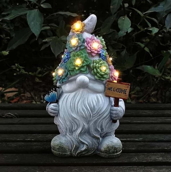 Havefigur Statuer - Dekorative Solcellelamper - 10 Varmt Hvide LED