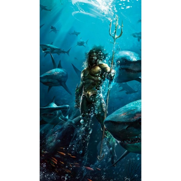 (Aquaman, 30*40 cm) 5D DIY- diamond painting , tecknad broderi