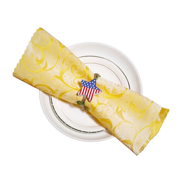 9-pack Independence Day Handvävda Rep Gröna Blad Gräs Rep Servett
