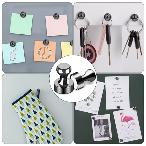 30 stk Kjøleskapmagneter, Kjøleskapmagneter, Sterke Whiteboardmagneter, Magnetiske Push Pins, Sterke Metallmagneter for Kjøleskap, Hvit