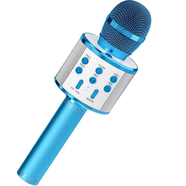 Bluetooth Karaoke Mikrofon (Blå), Legetøj til Børn 4-10 år