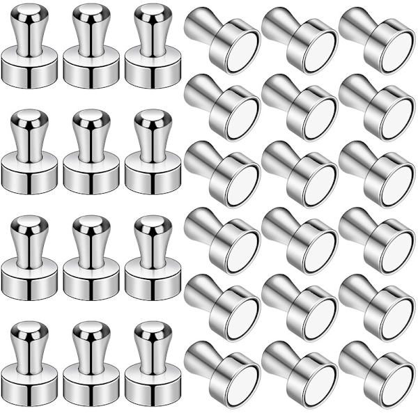 30 stk Kjøleskapmagneter, Kjøleskapmagneter, Sterke Whiteboardmagneter, Magnetiske Push Pins, Sterke Metallmagneter for Kjøleskap, Hvit