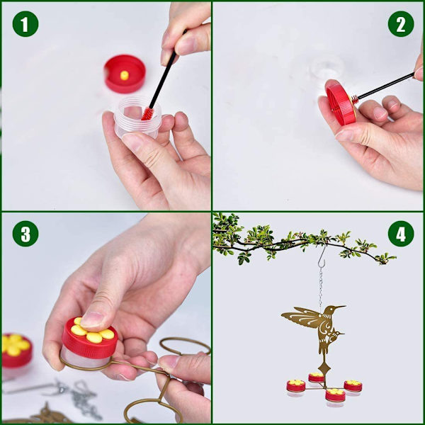 Hummingbird Handmatare Set med 4 Blommor Hummingbirdmatare Mini