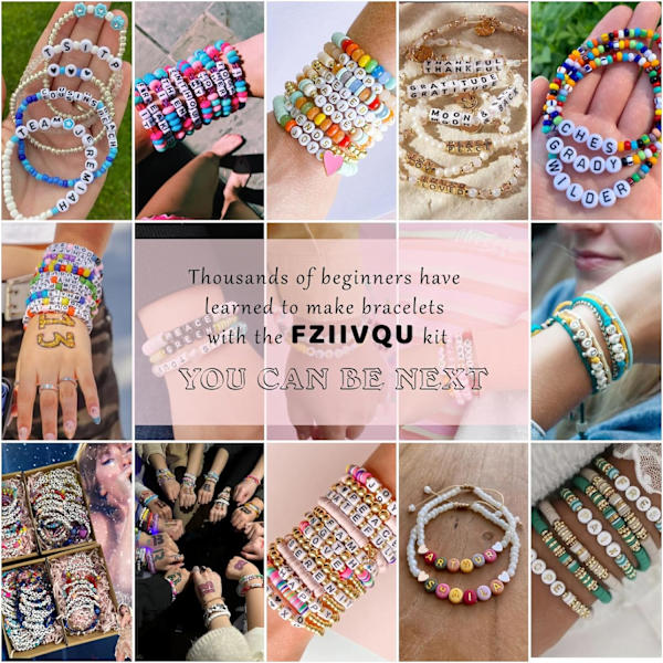 1400 stk. 6 farver 4x7mm bogstavperler til armbåndssæt til smykkefremstilling alfabetperler til smykkefremstilling med talhjerteperler venskabsarmbåndssæt