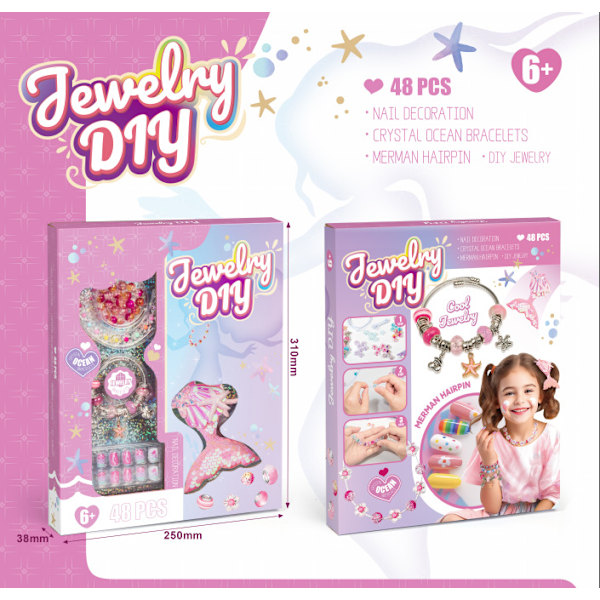 DIY Armband Charm Kit med Pärlor för Barn Flickor, leksaker för barn, Överraskning Jul, Semester, Födelsedagspresenter för Barn Pink