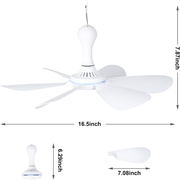 USB-drevet liten takvifte 6 blader stille DC 5V USB takvifter for innendørs utendørs RV seng rom skrivebord reise camping telt baldakin bås Mini Porta Switching wire