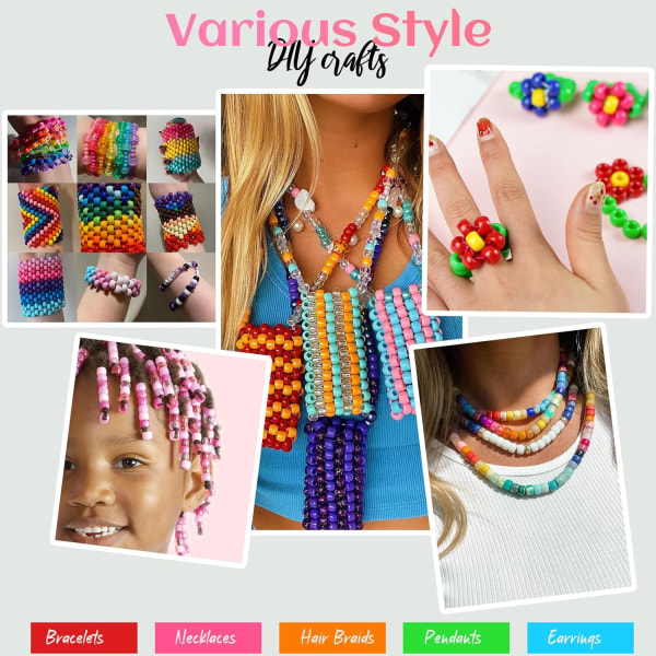 Armbåndssett, 24 Farger Vennskapsarmbåndsett Ponyperler for Smykkeproduksjon, Bokstavperler Hjerteperler for Armbåndslaging, Ideelle Gaver for Jenter